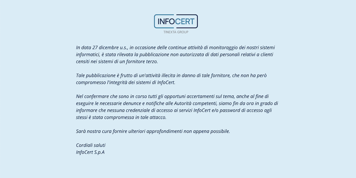 l’azienda-infocert,-usata-soprattutto-per-lo-spid,-ha-subito-un-furto-di-dati